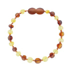 Barnsteen armband baby/peuter cognac - lemon unpolished