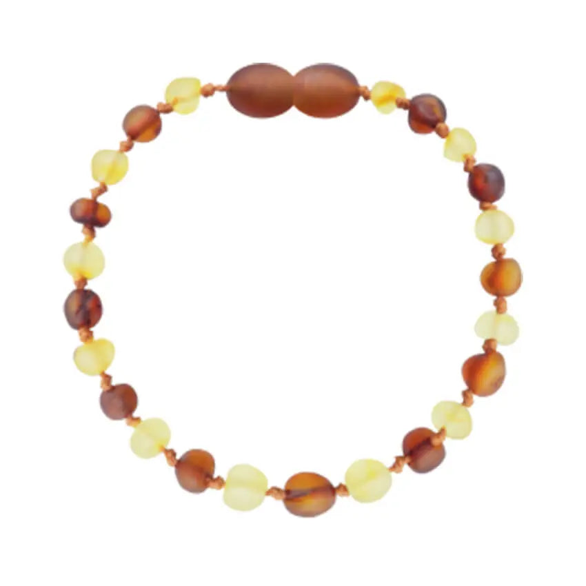 Barnsteen armband kind cognac - milk unpolished