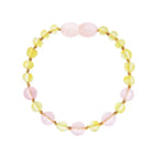 Barnsteen armband baby/peuter lemon - rose quartz