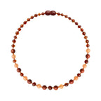 Barnsteen ketting 45cm cognac- aventurijn - jaspis