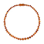 Barnsteen ketting baby/peuter cognac - unpolished