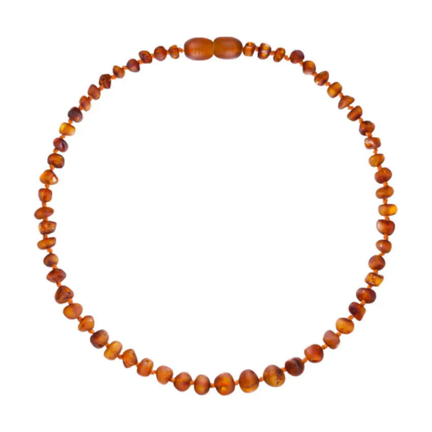 Barnsteen ketting kind cognac - unpolished