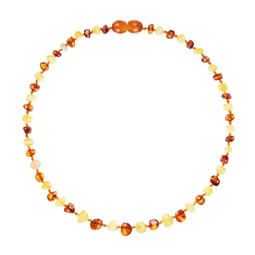 Barnsteen ketting baby/peuter cognac - milk