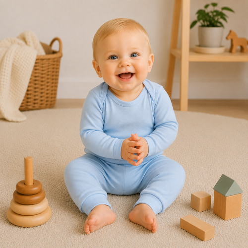 Babybroek Extra Soft Lichtblauw – 100% Biologisch Katoen