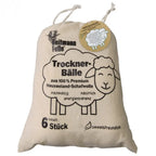 Drogerballen zuivere wol - 6 stuks