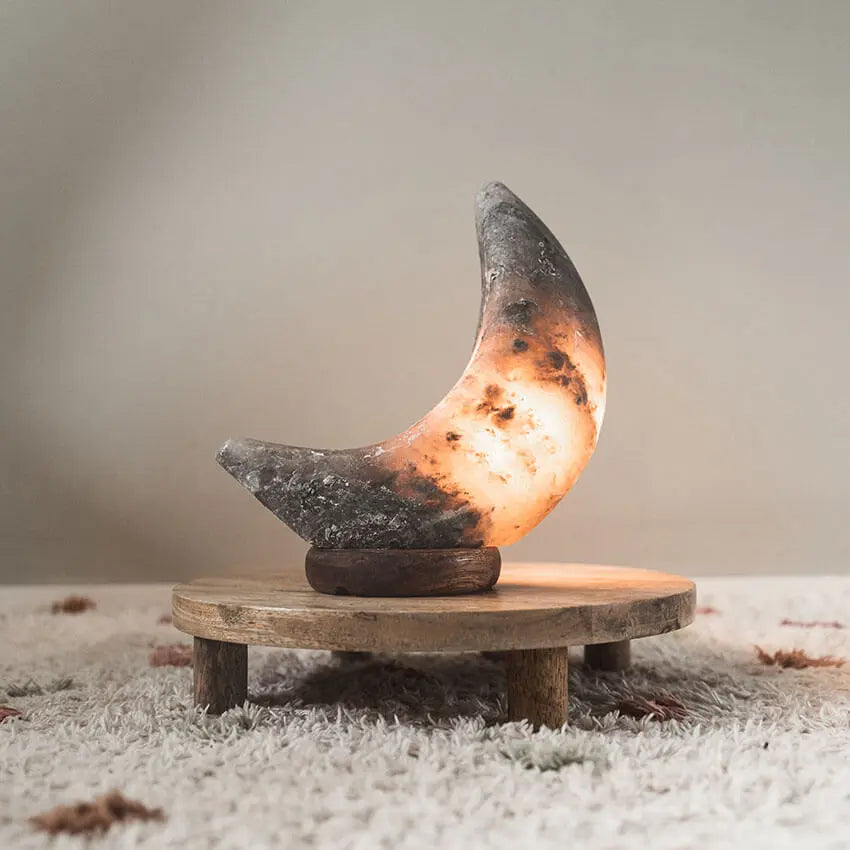 Himalaya zoutlamp maan grijs