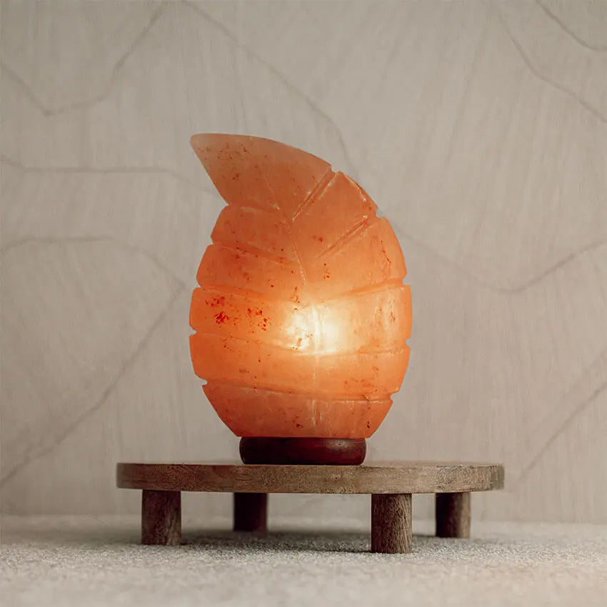 Himalaya zoutlamp blad rood