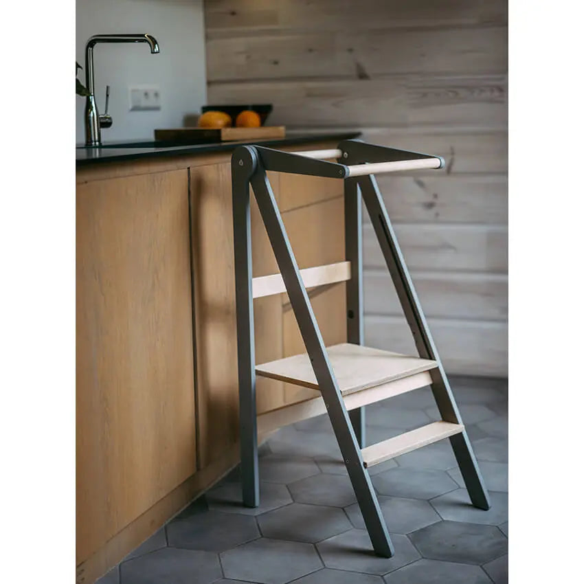 Houten opvouwbare leertoren - grijs