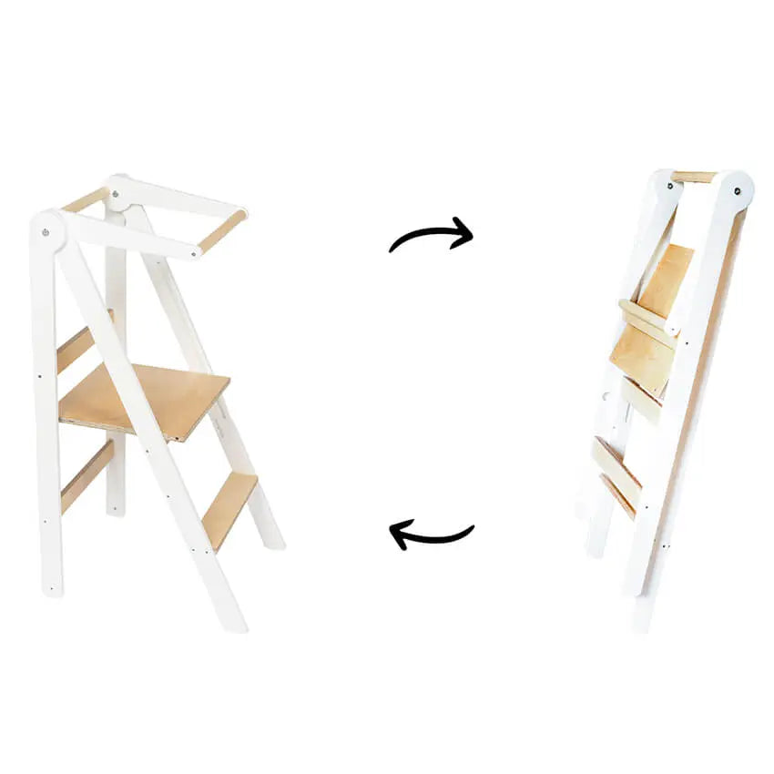 Houten opvouwbare leertoren - wit