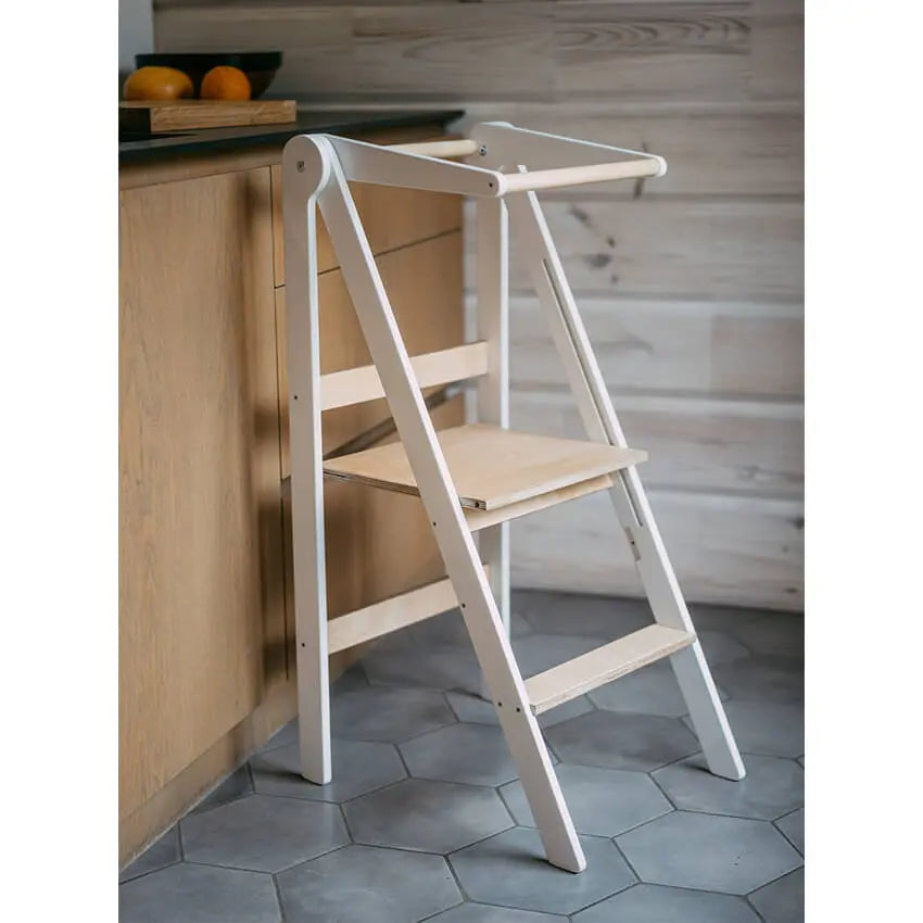 Houten opvouwbare leertoren - wit