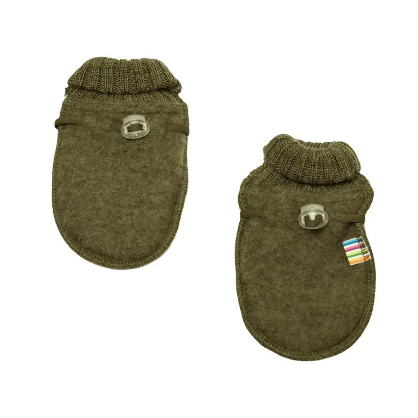 Baby wantjes wolfleece - Olijf