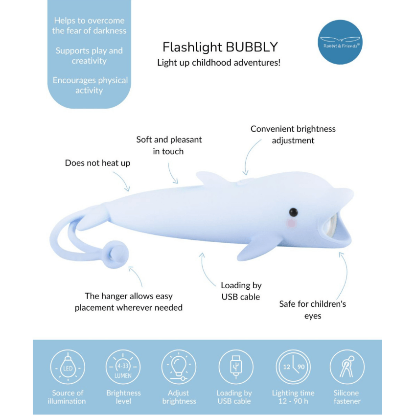 Kinderzaklamp Bubbly Oplaadbaar via USB-C