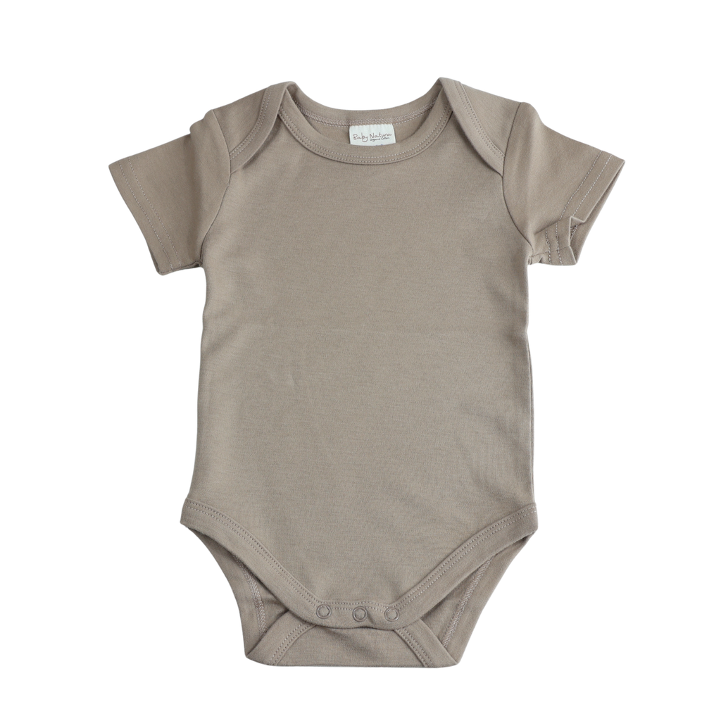 Romper Korte Mouw Extra Soft Sesam – 100% Biologisch Katoen