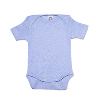 Romper wol zijde katoen baby blauw korte mouw