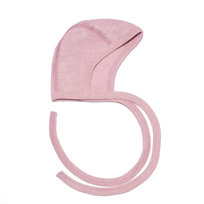 Strikmutsje wol zijde katoen roze