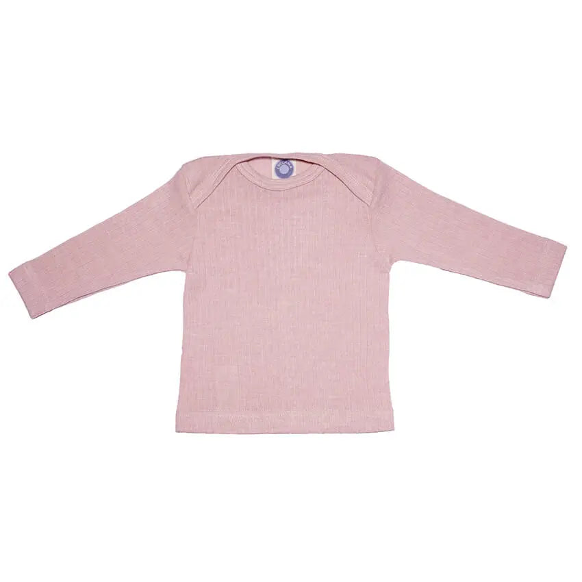 Longsleeve wol zijde katoen zacht roze