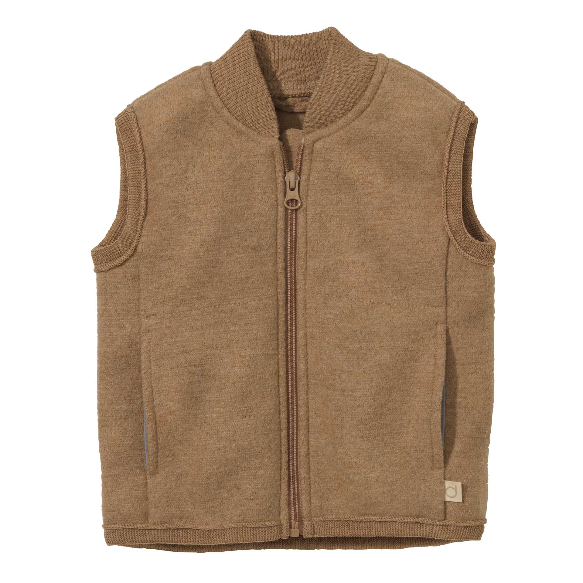 Bodywarmer kind gekookte wol - Karamel
