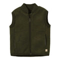 Bodywarmer kind gekookte wol - Olijf