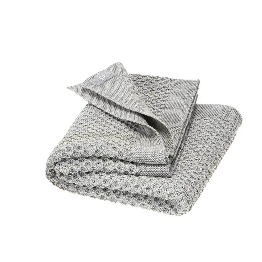 Baby deken wol Honeycomb grijs