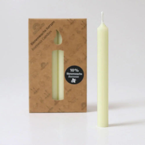 12 Bijenwas (10%) jaarring kaarsjes creme