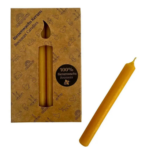12 Bijenwas (100%) jaarring kaarsjes amber