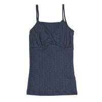 Dameshemd wol/zijde spaghetti bandjes - blauw