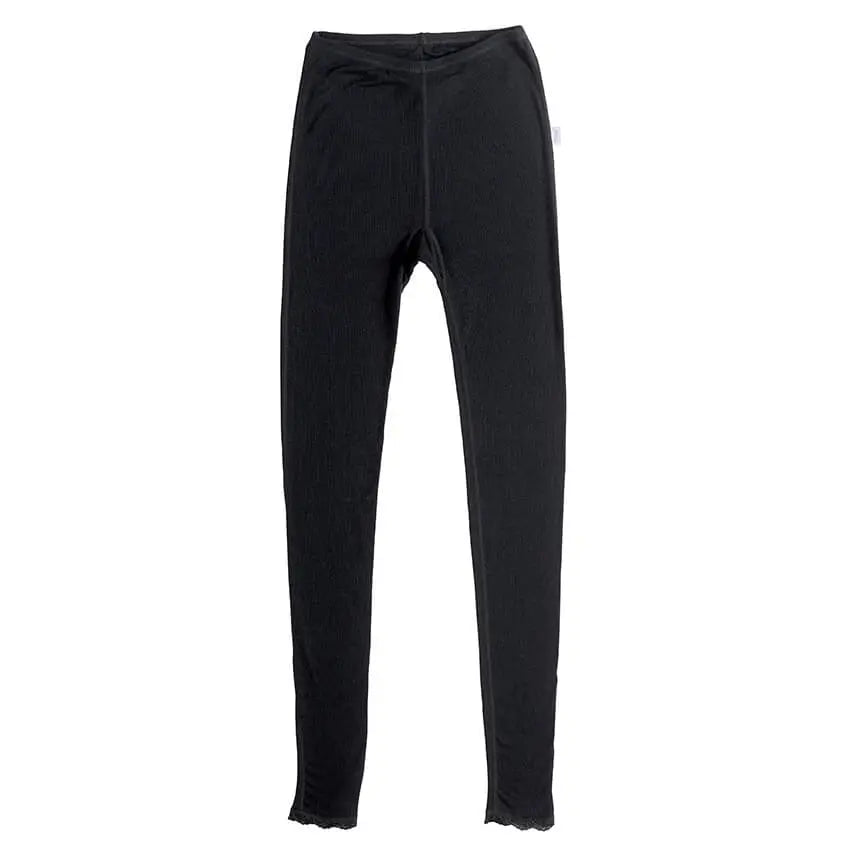 Dames legging wol met kant - zwart